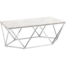 Журнальный столик Stool Group Авалон 122*66 серый мрамор сталь серебро