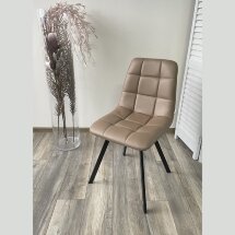 Стул CHILLI SQUARE HK017-31 серо-коричневый, PU/ черный каркас М-City