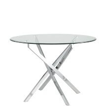 Стол Stool Group Hydra D100, хромированные ножки, столешница закаленное стекло