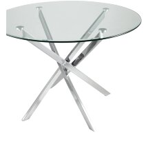 Стол Stool Group Hydra D100, хромированные ножки, столешница закаленное стекло
