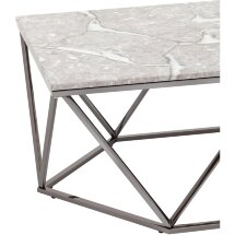 Журнальный столик Stool Group Авалон 122*66 серый мрамор сталь темный хром