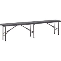 Скамейка складная пластиковая Stool Group Кейт 180 коричневая, стальной каркас, сиденье пластик, полиэтилен высокой плотности (HDPE)