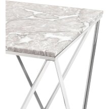 Журнальный столик Stool Group Авалон 61*61 серый мрамор сталь серебро