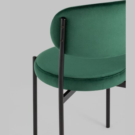 Стул Stool Group для кухни Бриф велюр зелёный ножки металл 