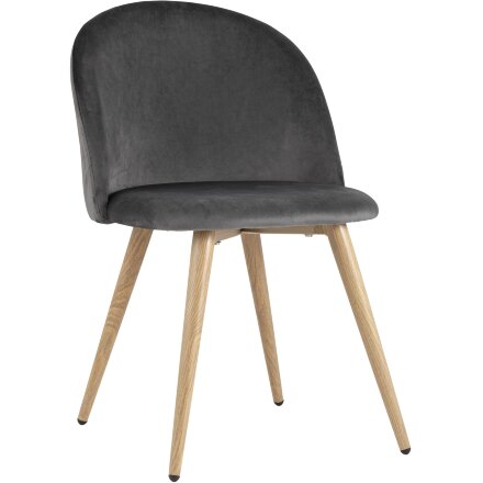 Стул Stool Group Лион серый, сиденье и спинка из серого велюра, каркас из оцинкованного металла с принтом под нат