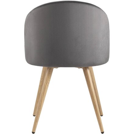 Стул Stool Group Лион серый, сиденье и спинка из серого велюра, каркас из оцинкованного металла с принтом под нат