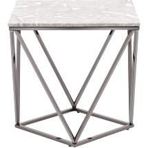 Журнальный столик Stool Group Авалон 61*61 серый мрамор сталь темный хром