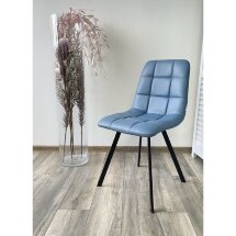 Стул CHILLI SQUARE HK017-17 глубокий голубой, PU/ черный каркас М-City