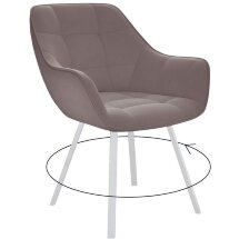 Стул DikLine 252 М поворотный, B5 LATTE, ножки белые