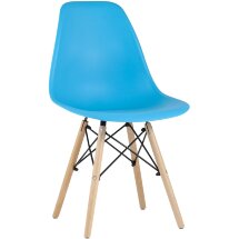 Стул Stool Group DSW бирюзовый, литой полипропилен, стальной каркас, массив бука, 4 шт.