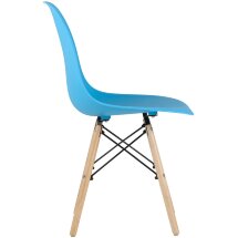 Стул Stool Group DSW бирюзовый, литой полипропилен, стальной каркас, массив бука, 4 шт.