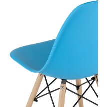 Стул Stool Group DSW бирюзовый, литой полипропилен, стальной каркас, массив бука, 4 шт.