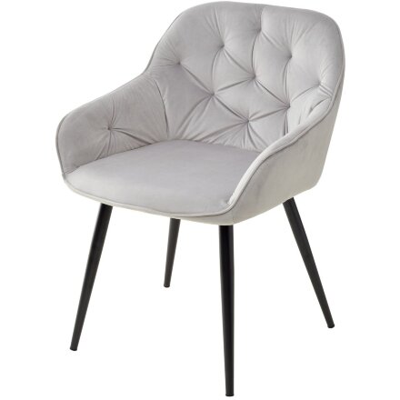 Стул BREEZE BLUVEL-03 LIGHT GREY, велюр / черный каркас М-City 