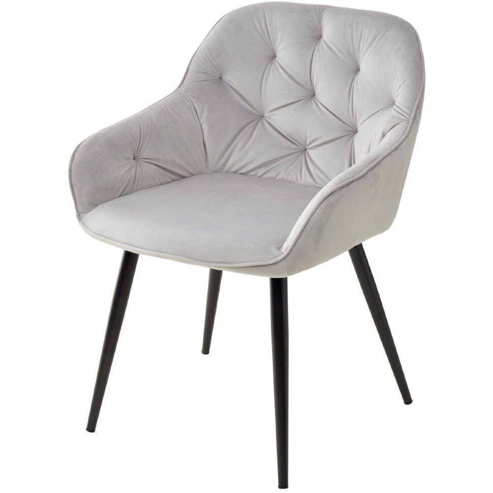 Стул BREEZE BLUVEL-03 LIGHT GREY, велюр / черный каркас М-City 