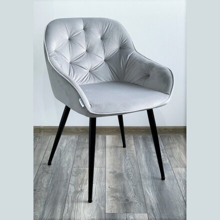 Стул BREEZE BLUVEL-03 LIGHT GREY, велюр / черный каркас М-City 