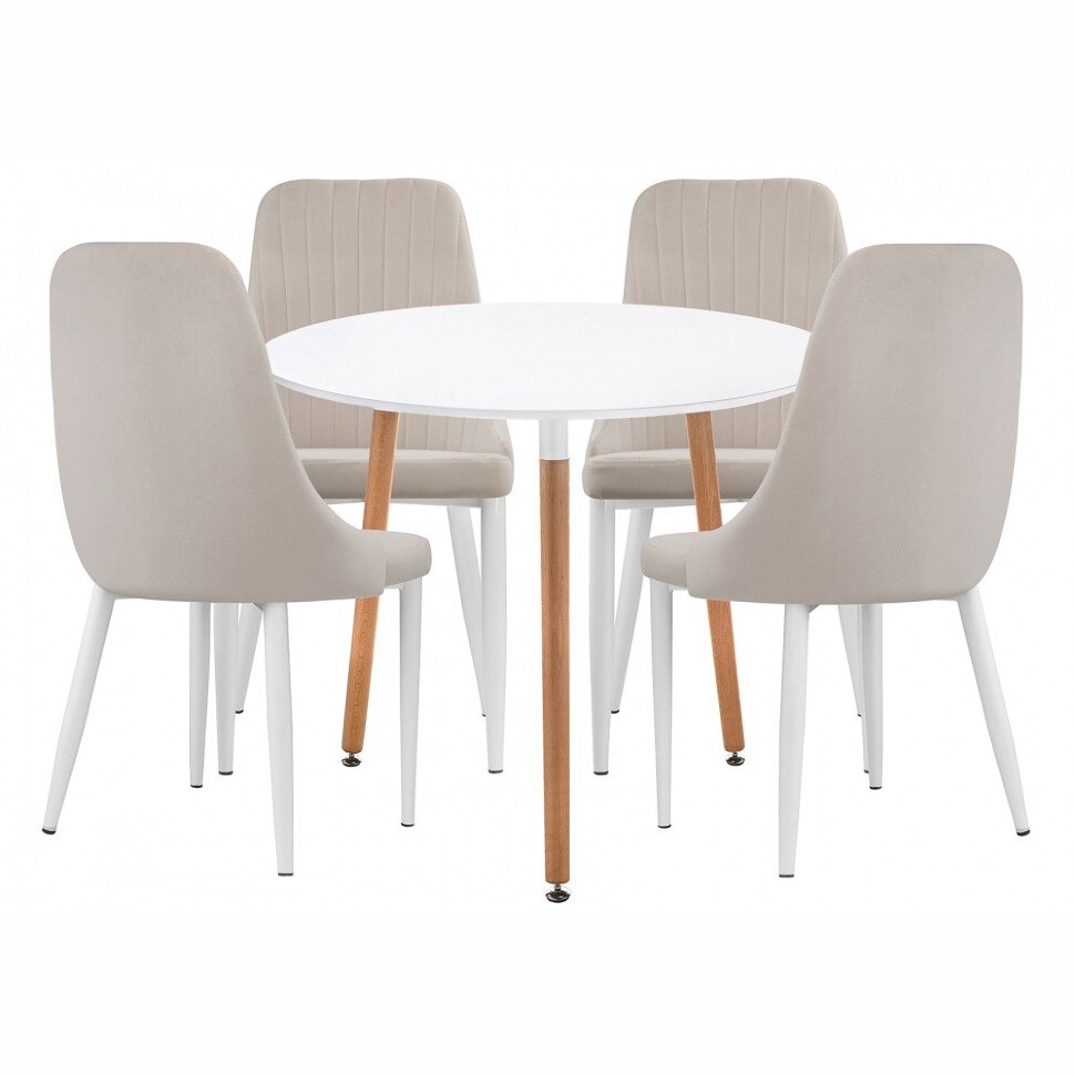 Обеденная группа Уин 90 white / beige Обеденная группа Уин 90 white / beige