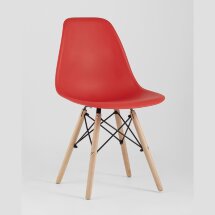 Стул Stool Group DSW красный, литой полипропилен, стальной каркас, массив бука, 4 шт.
