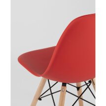 Стул Stool Group DSW красный, литой полипропилен, стальной каркас, массив бука, 4 шт.