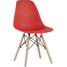 Стул Stool Group DSW красный, литой полипропилен, стальной каркас, массив бука, 4 шт.