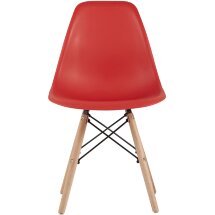 Стул Stool Group DSW красный, литой полипропилен, стальной каркас, массив бука, 4 шт.