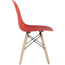 Стул Stool Group DSW красный, литой полипропилен, стальной каркас, массив бука, 4 шт.