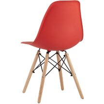 Стул Stool Group DSW красный, литой полипропилен, стальной каркас, массив бука, 4 шт.
