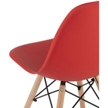 Стул Stool Group DSW красный, литой полипропилен, стальной каркас, массив бука, 4 шт.