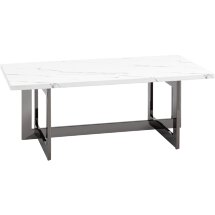 Журнальный столик Stool Group Нэйтан 122*61 белый мрамор сталь темный хром