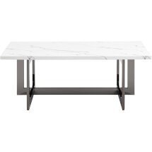 Журнальный столик Stool Group Нэйтан 122*61 белый мрамор сталь темный хром