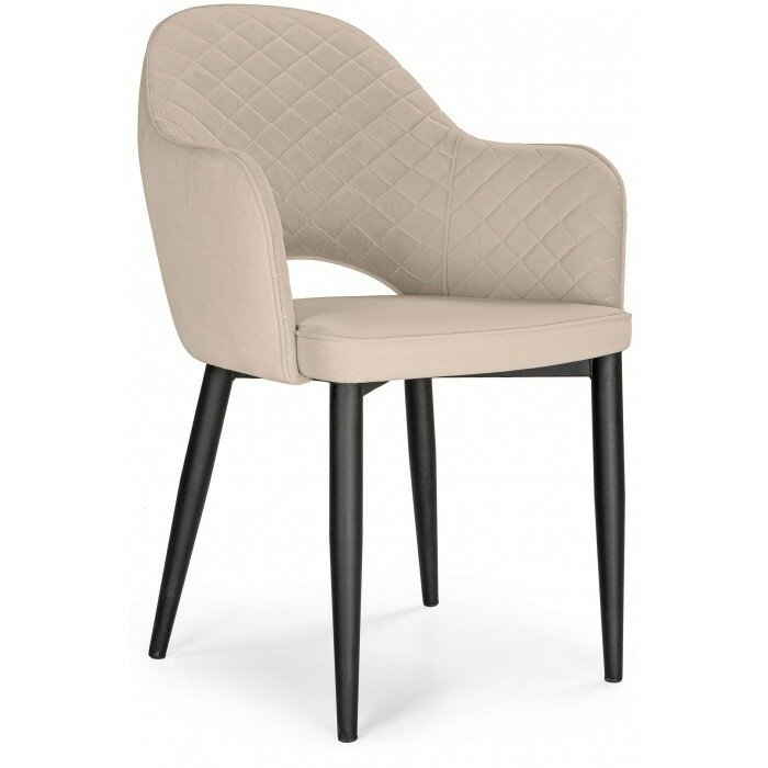 Стул на металлокаркасе Vener black / beige 