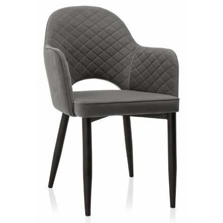 Стул на металлокаркасе Vener dark gray / black 