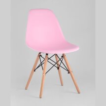 Стул Stool Group Eames DSW розовый, литой полипропилен, стальной каркас, массив бука