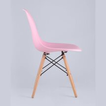 Стул Stool Group Eames DSW розовый, литой полипропилен, стальной каркас, массив бука