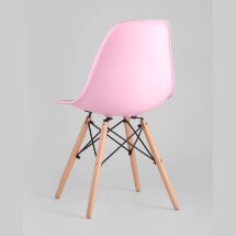 Стул Stool Group Eames DSW розовый, литой полипропилен, стальной каркас, массив бука