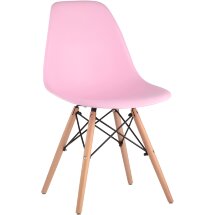 Стул Stool Group Eames DSW розовый, литой полипропилен, стальной каркас, массив бука