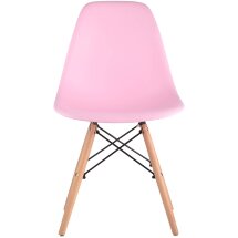 Стул Stool Group Eames DSW розовый, литой полипропилен, стальной каркас, массив бука