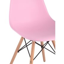 Стул Stool Group Eames DSW розовый, литой полипропилен, стальной каркас, массив бука