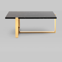 Журнальный столик Stool Group Тоби 109*66 черный мрамор сталь золото