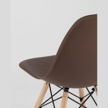 Стул Stool Group DSW коричневый, литой полипропилен, стальной каркас, массив бука, 4 шт.