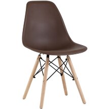 Стул Stool Group DSW коричневый, литой полипропилен, стальной каркас, массив бука, 4 шт.