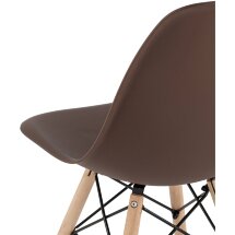 Стул Stool Group DSW коричневый, литой полипропилен, стальной каркас, массив бука, 4 шт.