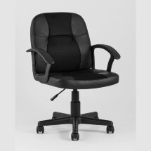Stool Group TopChairs Comfort офисное черное в обивке из экокожи с механизмом регулировки по высоте