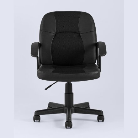 Stool Group TopChairs Comfort офисное черное в обивке из экокожи с механизмом регулировки по высоте 
