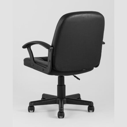 Stool Group TopChairs Comfort офисное черное в обивке из экокожи с механизмом регулировки по высоте 