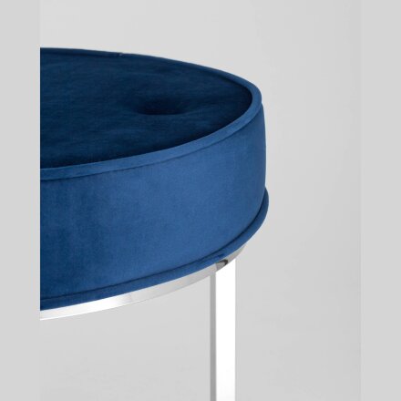 Банкетка Stool Group САПФИР сталь серебро, нержавеющая сталь, обивка сиденья синий велюр