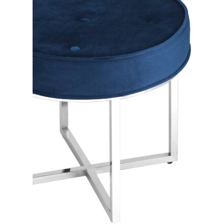 Банкетка Stool Group САПФИР сталь серебро, нержавеющая сталь, обивка сиденья синий велюр