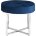 Банкетка Stool Group САПФИР сталь серебро, нержавеющая сталь, обивка сиденья синий велюр