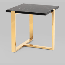 Журнальный столик Stool Group Тоби 61*61 черный мрамор сталь золото