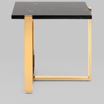 Журнальный столик Stool Group Тоби 61*61 черный мрамор сталь золото