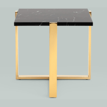Журнальный столик Stool Group Тоби 61*61 черный мрамор сталь золото